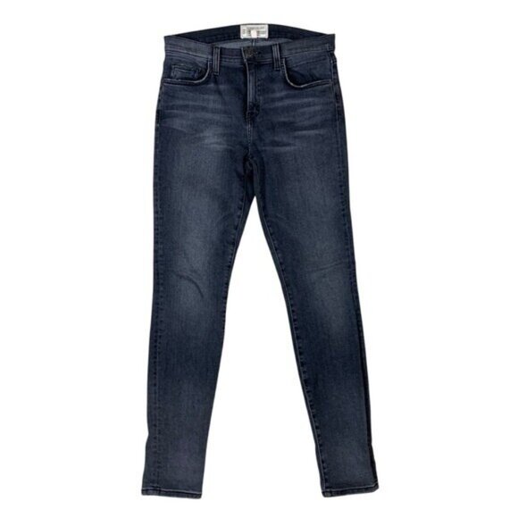 Current/Elliott Denim - Current Elliott High Waist Skinny Jeans Dark Wash Stretch Denim 28 Gray‎